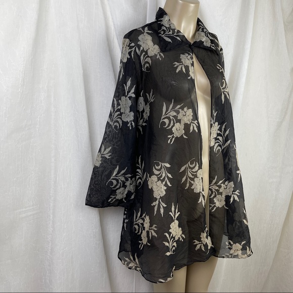🚫SOLD🚫 VTG 80’s Jeannene Booher Sheer Black Cover Up - Picture 2 of 16